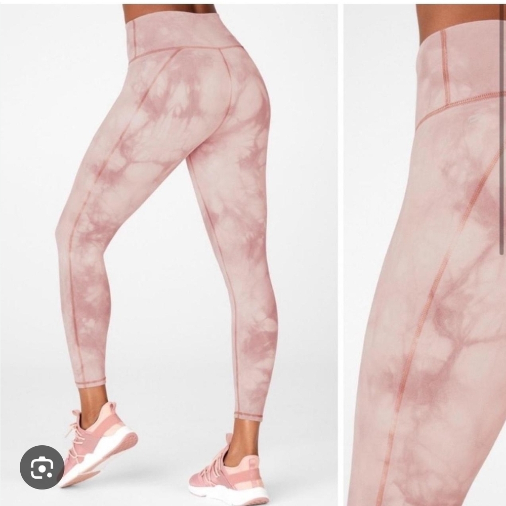 Fabletics Blush Pink Tie-Dye Leggings Womens Size Large